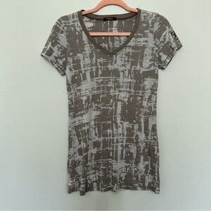 Tparty grey tan cream burnout velvet cross back with embellishment size M medium